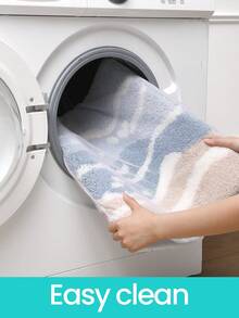 1 pièce Tapis de bain lavable bleu océan, tapis de salle de bain doux et confortable convenant pour la salle de bain, la cuisine, l'extérieur, l'intérieur, le couloir, la chambre, le salon, le côté du lit, lavable en machine, fond antidérapant, convient pour la décoration de la chambre et de la salle de bain, style minimaliste japonais, décoration de salle de bain pour les vacances, tapis décoratif, accessoire essentiel de salle de bain, tapis décoratif d'extérieur - Multicolore - Voir 7