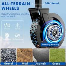 220 Lbs/450 Lbs/680 Lbs All-Terrain Heavy-Duty Folding Hand Truck, Large Capacity Camping Cart Suitable For Yard Shopping/Sports/Outdoor/Gardening Equipment Transport, Black Multi-Functional Tool Cart - 黑色 - 查看 6