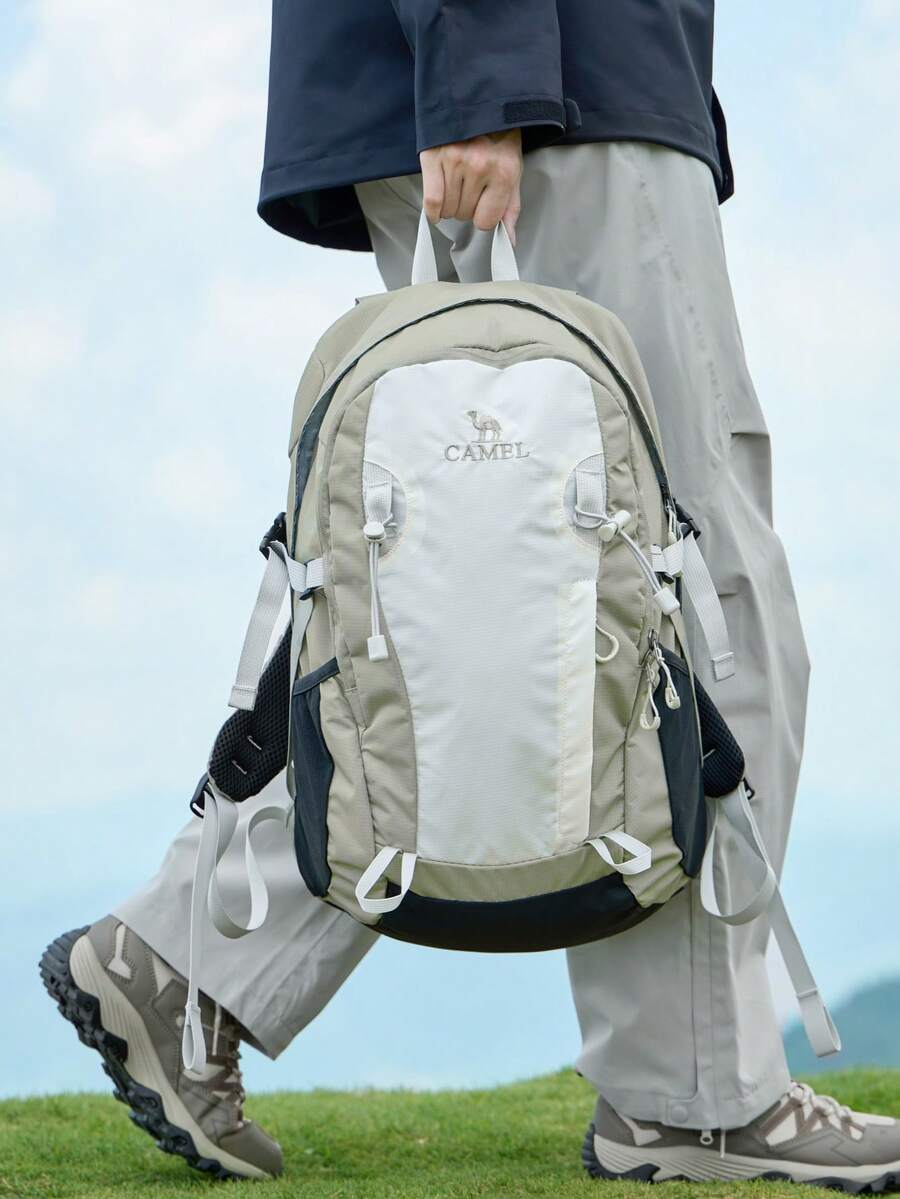 CAMEL CROWN Large Capacity Backpack, Hiking Leisure Climbing Travel Outdoor Bag - Green Mountains - View 1