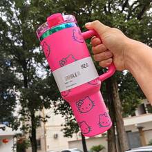 SANRIO 40oz Vacuum Insulated Tumbler Stainless Steel Insulated Water Bottle Vacuum Thermal Flask For Women Men For Cold Hot Cup - Màu hồng đậm - Xem 2