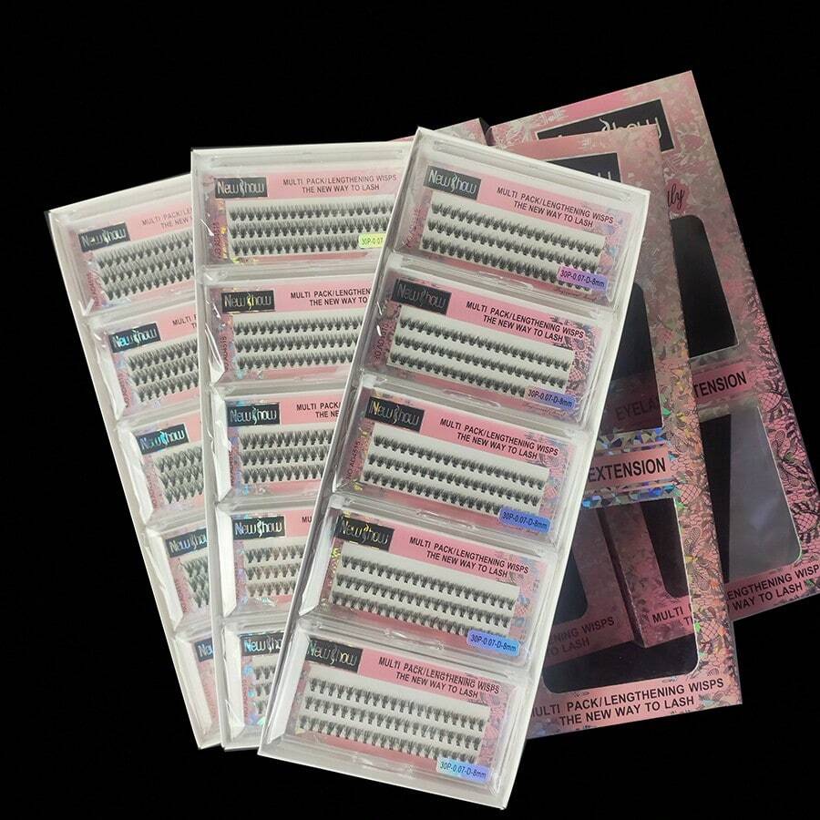 Kit Of 10 Individual Eyelash Clusters, 0.1D, For Eyelash Extensions. - 30P - View 1