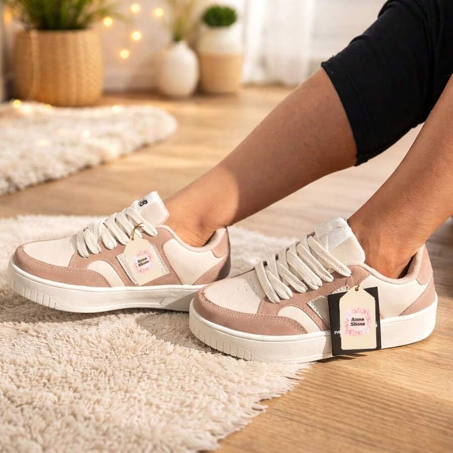 Tenis Street NB Premium Esportivo Feminino Masculino NB do 34 ao 39 Envio Imediato - Bege - Visão 1