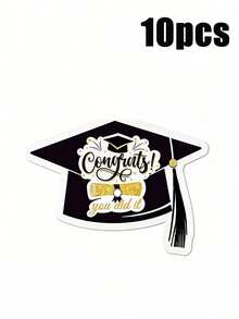 Cartoon Graduation Cap Black Disposable Paper Napkins, Festive Table Decor Napkins. Perfect For Graduation Season And School Celebration Table Settings. - Multiple Styles - View 11