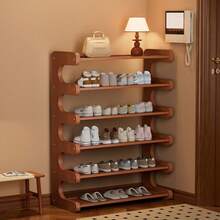 Single-Piece Bamboo Multi-Layer Shoe Rack, Space-Saving Freestanding Storage Rack, Suitable For Shoe Storage And Organization In Entryways And Dormitories. - 查看 5