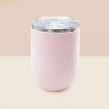 1个，12盎司防漏蛋形旅行杯，滑动密封盖，304不锈钢内胆和PP外层，可重复使用葡萄酒杯 - 彩色 - 查看 13