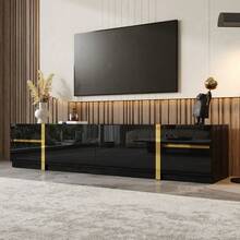 Television Stands & Entertainment Centers - Black + MDF + Particle Board - View 11