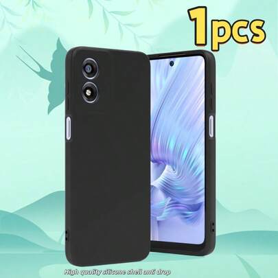 1pc Black Precise Hole Anti-Drop Phone Case, Suitable For MOTO G PLAY 2025/MOTO G 5G 2025/MOTO G PLAY 5G 2026/MOTO G15/MOTO G05/MOTO G35 5G/MOTO G75 5G/MOTO EDGE 50 And Similar Models, Anti-Drop Phone Case, Transparent Phone Case, Minimalist Phone Case, Solid Color Phone Case, TPU Anti-Drop Phone Case
