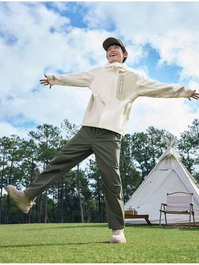  XTEP Feather Windbreaker Jacket, Unisex Spring New Outdoor Jacket, Couple Style, Mountain Moon White