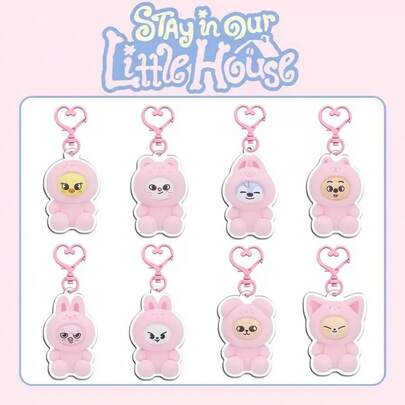 OUZEY Móc khóa acrylic kỷ niệm buổi gặp gỡ người hâm mộ lần thứ 6 của SKZ KPO-P STAY - STAY In Our Little House. Quà tặng cho người hâm mộ, quà sinh nhật, quà tặng cặp đôi.