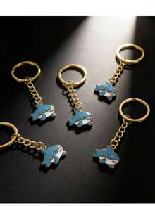 卡通鲨鱼钥匙扣，可爱鲨鱼吊坠钥匙扣，锌合金水滴形吊坠，创意海洋生物装饰，学生背包装饰，汽车钥匙扣，包包配件，日常装饰，送朋友的礼物 - 藍色 - 查看 6