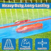 JAMBO Mega Slip Splash y Slide de 40 pies con 2 Bodyboards Tobogán acuático para patio trasero y exteriores juguetes de agua para niños con aspersores Almohadilla de salpicaduras al aire última - Doble carril 40 pies - Ver 5