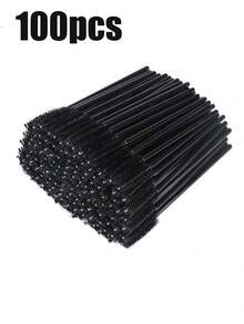 200pcs/100pcs/50pcs/20pcs Disposable Eyelash Brushes, Mascara Wands, Suitable For Eyelash Extensions, Eyebrow, Eyeshadow Makeup, Glitter Application, Eyebrow Brush, Eyeshadow Brush, Makeup Brushes Set - Black - View 8
