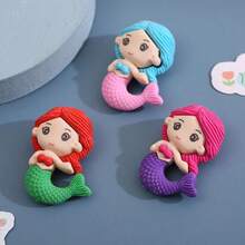 10pcs Random Colors Cute Mermaid Shaped Eraser, Creative Cartoon Design Rubber For Students, Lovely Novelty Stationery For School, Drawing, Writing, Homework And Holiday Gift Giving For Kids, Back To School - Eraser - View 2