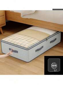 Túi đựng đồ cạnh giường, túi đựng đồ trong tủ quần áo kiểu ngăn kéo, túi đựng chăn ga gối đệm bằng vải, túi đựng đồ phẳng, chống bụi, chống ẩm, dày dặn, có khóa kéo, có thể gấp gọn, thích hợp để đựng chăn ga gối đệm vào mùa đông, thu và hè, đựng quần áo dưới gầm giường, vật dụng thiết yếu cho mùa thu, tiết kiệm không gian. - Nhiều màu - Xem 8