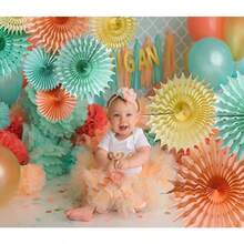 Mint Peach Party Decoration Peach Cream Mint Green 7pcs Honeycomb Tissue Paper Fan Flower for Baby Shower Decoration Tissue Pom Pom Wedding Bridal Shower Decoration Bachelorette Party D - Melocotón verde menta - Ver 4