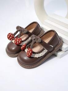 Giày da trẻ em, giày bệt mùa xuân mới cho bé gái, giày dán, giày lười lái xe cho bé gái, giày buộc dây nơ, giày thời trang cho trẻ sơ sinh và trẻ nhỏ. - màu nâu - Xem 1