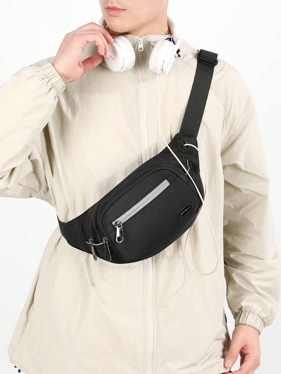 Men's Waterproof & Durable Crossbody Chest Bag, Multifunctional Casual Sports Shoulder Bag - Multicolor - View 1