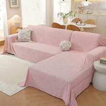 Fundas de sofá seccionales de 2 piezas funda de sofá en forma de L para sofá seccional fundas de sofá para mascotas protector de muebles de manta XXL: 78 x 110 pulgadas + 78 x 118 pulgadas - Rosa - Ver 2