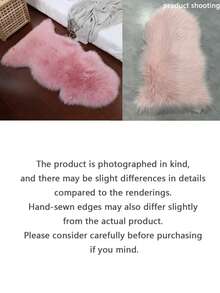 1件仿毛皮椅套，白色/米色蓬松地毯，柔软绒毛地毯，适用于卧室，长毛地毯，适用于客厅，厚实保暖地毯，适合秋冬季节 - 彩色 - 查看 4