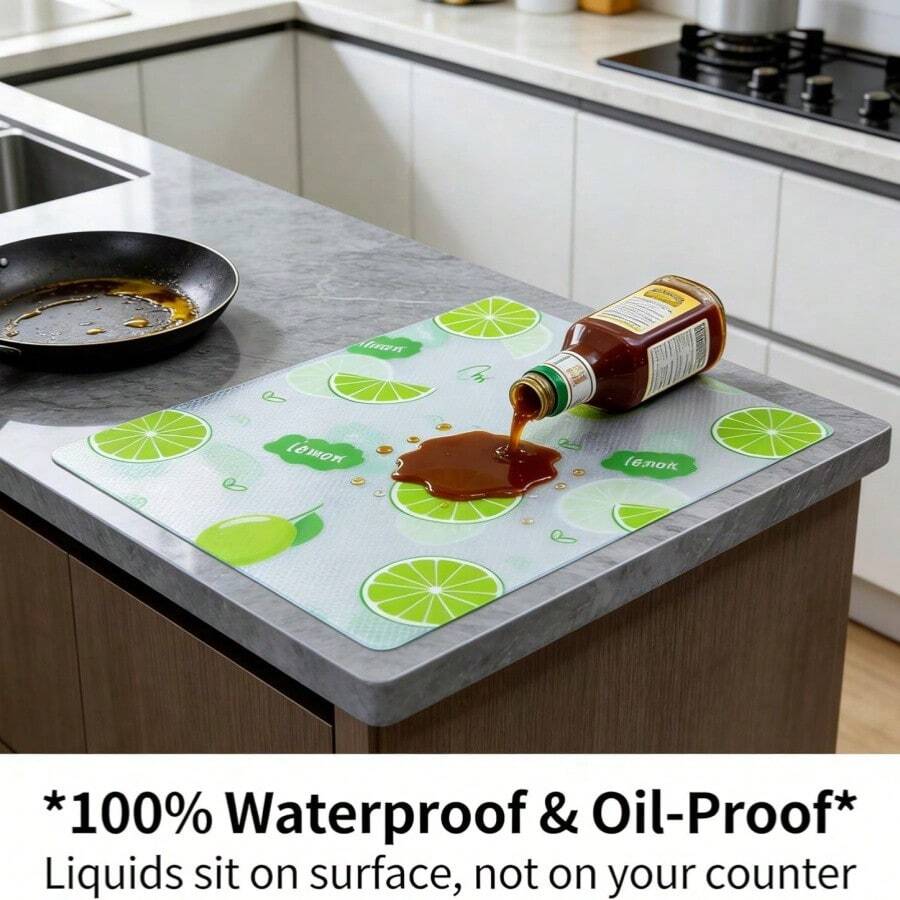 4PCS Waterproof Refrigerator Mats - Moisture-Proof, Non-Slip, Washable, Reusable, Made Of EVA Material With Novel Lemon Pattern. Suitable For Refrigerator And Kitchen Decoration. It Can Also Be Used As Refrigerator Mats, Drawer Liners, Shelf Liners, Tablecloths, Shoe Cabinet Liners And Cabinet Liners. Valentine's Day Gift, Home Supplies, Kitchen Supplies, DIY Crafts, Kitchen Storage, Home Decor, Refrigerator Liners, Refrigerator Storage, Drawer Liners