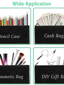 Georgia Tech Yellow Jackets Icon Logo  Durable  Canvas Zipper Pouch, Multi-Purpose Pencil Case For School, Waterproof Makeup Bag For Travel, Perfect For Students & Professionals - 黑色 - 查看 5