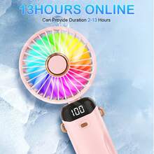 Portable Handheld Fan, Foldable Desktop Fan, Three-In-One Multi-Functional Fan, Fan Blade With Light Effect, USB Charging, 1200mAh, 5-Speed Adjustable. Spring/Summer Model. Suitable For Use In Sports, Camping, Beach, Seaside And Travel. - Digital Display Model - View 10