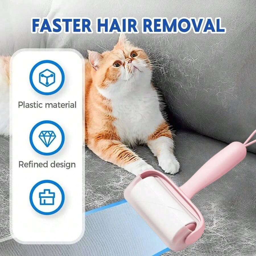 1pc Reusable Pet Hair Remover Portable Dog Cat Fur Remover Brush Manual Lint Roller For Carpet Couch Clothing Bedding Pet Grooming Cleaning Tool - View 1
