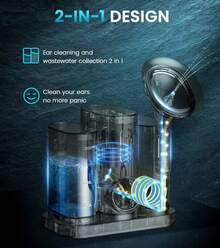 Travel Ear Cleaner, Electric Ear Cleaner: Manual Rinsing System With Waste Water Collection And 4 Cleaning Modes-An Effective Ear Irrigation System Including 8 Ear Tips - Xem 2