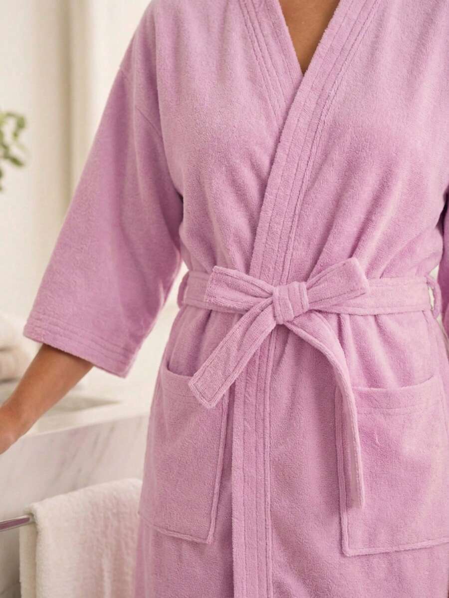 Bathrobe - Lilac Purple - View 1
