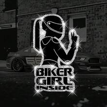 闪亮摩托车女孩贴纸，闪光乙烯基贴花，适用于笔记本电脑、水瓶、汽车、卡车、摩托车、窗户、墙壁、杯子、滑板 - A - 查看 9