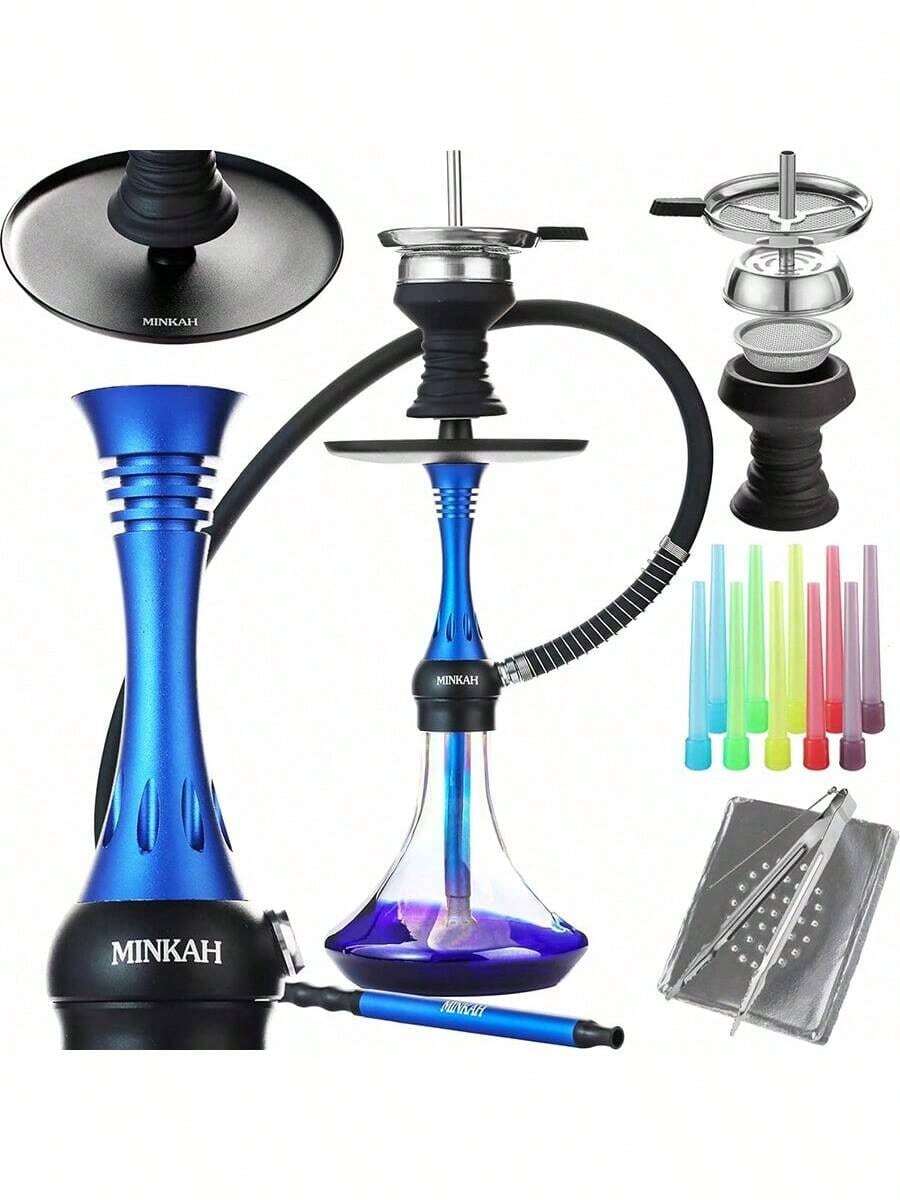 OBOVAY Bộ dụng cụ hút shisha cao cấp di động, bộ shisha mini/đơn/đa ống, chén hút bằng silicon và thép không gỉ, khay than bằng thép không gỉ, đồ dùng cho tiệc Ngày của Mẹ, shisha tụ họp bạn bè, phụ kiện shisha quán bar, quà tặng Ngày Valentine cho nam/nữ, giao hàng ngẫu nhiên (màu sắc và kiểu dáng ngẫu nhiên)