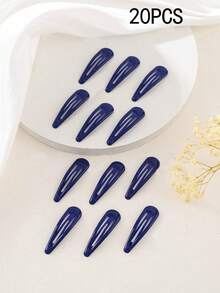 12 chiếc kẹp tóc BB hình giọt nước màu xanh hải quân 5cm | Bộ kẹp tóc thiết kế hình giọt nước trang nhã, tiện dụng để cố định tóc mái bên hông, thích hợp cho việc đi lại hàng ngày, kẹp càng cua, kẹp tóc, kẹp ghim tóc, phụ kiện tóc - Màu xanh hải quân - Xem 9