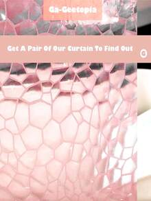 1 pieza Cortina de ducha transparente de EVA, con forma asimétrica en relieve 3D de cubos de agua, transparente rosa, múltiples tamaños, sin ganchos para decoración de baño - Rosa - Ver 3