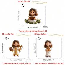 1 pieza Colgante de Jesús, Calcomanía colgante de acrílico plano 2D, Perfecto para decorar espejos retrovisores de automóviles, llaveros de bolso y accesorios de llavero, Un regalo cristiano inspirador. - Multicolor - Ver 10