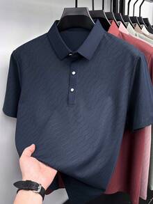 Pro Man Wardrobe 轻盈透气男士 Polo 衫，适合高尔夫、正式场合和通勤穿着。 - 藏蓝色 - 查看 2
