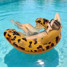U-Shaped Leopard Print Inflatable Pool Float For Outdoor, Lake, Pool, Beach, Pool Inflatable, Beach Essentials, Pool Float - U-shaped Leopard Print Float - View 3