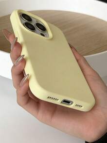 Ốp điện thoại silicon lỏng chống trượt, chống sốc và bền bỉ, thời trang và tối giản, mềm mại khi chạm vào và thân thiện với da, tương thích với iPhone 17/17Pro/17ProMax/16/16Pro/16ProMax/15/15Pro/15ProMax/14/13/12/11 - Màu vàng - Xem 4