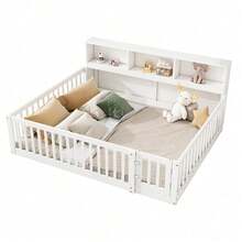 Bed Frames - White + Pine + 140cm*200cm - View 8
