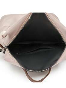 Moderiktig ryggsäck för kvinnor, stor kapacitet, studentväska, streetwear-stil - Beige - Visa 8