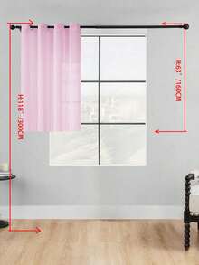 1pc Sheer Curtain, Grommet Curtain, Light Filtering Curtain, Semi-Transparent Curtain, Home/Office Use Curtain, Solid Color Modern Minimalist Polyester Voile Curtain, Softens Light, Suitable For Bedroom, Living Room, Balcony, UV Protection - Pink - View 17
