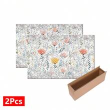 1 Peça Tapete Absorvente para Secagem de Louça com Padrão Floral Vintage, Decoração para Casa, Adequado para Máquina de Café Expresso, Pia, Torneira, Banheiro, Acessórios de Cozinha - Multicolorido - Visão 15