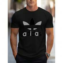 Men's Pure Cotton Short-Sleeved T-Shirt Casual Summer  Crew Neck Basic Tee Comfortable Breathable Daily Wear Streetwear Fashion Top Ideal Christmas Gift For Him Birthday Present For Boyfriend Father's Day Gift For Dad Anniversary Gift For Men Relaxed Fit Soft Fabric Easy To Match With Jeans Shorts Pants Versatile Wardrobe Essential Suitable For Outdoor Activities Home Wear Dating Travel Vacation Beach Outings Perfect Gift Option For Holiday Season Warm Gift For Loved Ones Practical And Stylish Apparel For Men Of All Ages - 黑色 - 查看 1