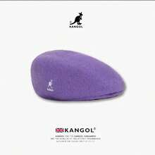 Kangol Kangaroo Pure Wool Beret  Brand Baseball Cap Wool Hat JF89 - Dark Gray Wool/black Label With Embossed Logo - View 8