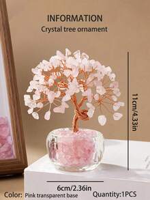 2026 New Small Pink Crystal Tree Decor, Christmas Tabletop Decoration Gift, Home Decor, Kitchen Decor, Room Decor, Party Decor, Decorative Craft, Desk Ornament, Dining Table Centerpiece, Party Favor, Christmas Ornament, Bedroom Decor, Office Decor, Bridesmaid Gift, Birthday Gift, Best Friend/Classmate Birthday Gift, Party Favor, Mother's Day Gift, Wedding Decor Accessory, Gift For Her - Pink Transparent Base - View 7