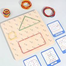 Kinder Holz Quadrat 2-in-1 geometrisches Formensteckbrett Spielzeug, geeignet für Jungen und Mädchen ab 3 Jahren, geometrische Formen, Farb- und Formerkennung Frühförderung Spielzeug Set, Fantasie und logisches Denken Trainings Spielzeug - Verschiedenfarbig - Übersicht 8