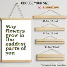 1pc Inspirational Quote Wall Art Picture May Flowers Grow In The Saddest Parts Of You Canvas Print Paintings|Retro Oil Paint Texture Typography French Country Decor For Bedroom,Living Room Or Office Home Decor,Mental Health Matters Poster,Gift For Her,Unframed,Wooden Hanging Scroll Or Framed - Pattern - View 14
