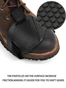 2 Stücke/Set Motorrad Schalthebel Pad, rutschfeste Motorrad Schuh Stiefel Abdeckung Schutzausrüstung, verstellbarer weicher Stiefel Zehenschutz Anti-Verschleiß Schalthebel Pad, geeignet für die meisten Erwachsenen Schuhe (Schwarz, Schwarz & Weiß, Schwarz & Rot) - Verschiedenfarbig - Übersicht 3