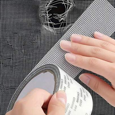1 Roll Self-Adhesive Mesh Window Repair Tape, Waterproof Tear-Resistant Anti-Insect Net Patch, Suitable For Fabric And Mesh Screens, Ideal For Dorm/Curtain Window Repair