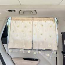 Tấm che nắng xe hơi hai lớp bằng ren, kiểu dáng dễ thương và tươi mới, thích hợp cho mọi mùa. - A - Xem 12