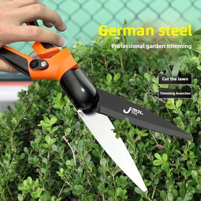 1 pieza Tijeras de jardín de uso pesado - Corte de precisión para césped, flores, setos y árboles, metal duradero, naranja con mango antideslizante, sin montaje requerido, herramienta de jardinería de grado industrial, para uso doméstico y de jardín